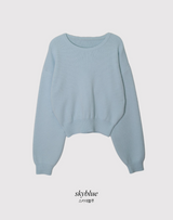 Pastel Crop Round Loose Knit (6color)