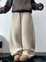 クリームテディシープファーロングパンツ🧸🤎🐑🖤3COLOR