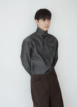 high-neck shirt jacket