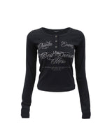 BDM Henley Neck Long Sleeve Black