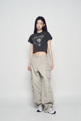 25SS ギャラクシーピグメント クロップ ショートスリーブ Tシャツ チャコール