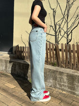 ワイドライトブルーデニムパンツ code 21010