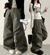 Lec Pintuck Metal Stud Parasuit Pants
