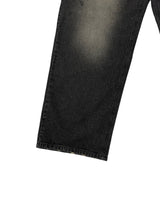 ラスチックブラックデニムワイドパンツ (XS, S, M, L)