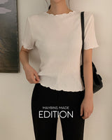 [MADE] Ruffle short-sleeved T-shirt