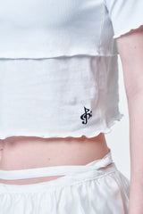 Cross cut top White