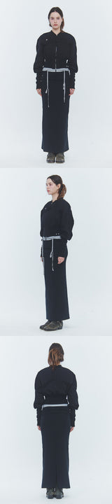 SARA SHIRRING JUMPER black