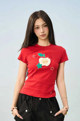 プラッシュアップルエンブロイダードTシャツ