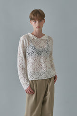 Rose half neck top_black