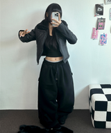SLIM RIDER SHEEP CROPPED SHORT HIP PADDING 🖤🩶2COLOR