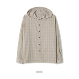 By hood check shirt -3C
