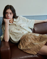 STRIPE POCKET SHIRT [BEIGE]