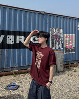 ウィーバー プリント オーバーサイズ ハーフスリーブ Tシャツ