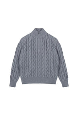 Cable Knit Half Zip Sweater