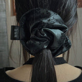 hideko oriental silver scrunchie