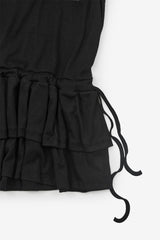 Ruffled string flare one-piece