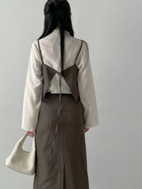 Ritz Pleated Mock Neck Blouse