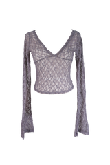 VネッククロップレースT(3color)