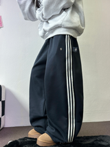 FLEECE❤TRACK LINE 3 LINE LONG PANTS ❤🖤🤍💙🩶5COLOR