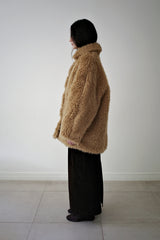 Reversible fur coat, Camel