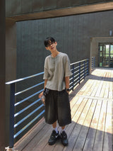  Avin Crop Waffle Short Sleeve T-Shirt 4C