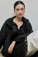 Silky Lace Bustier Dress_Black