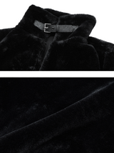 [mnem] ファーカラージャケット (black)