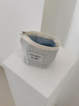  zipper pouch - stripe ivory