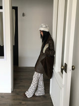 :レースフラワーブーツカットバンディングパンツ