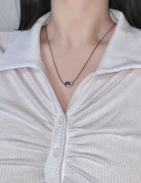 stainless steel Simple gemstone white crystal string necklace