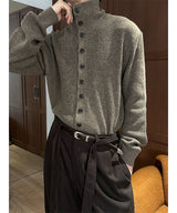 [F/W] Highneck button crop knit cardigan(3color)