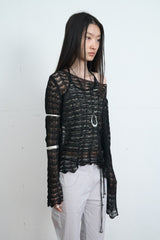 Wave Lace Pattern Knit (Black)