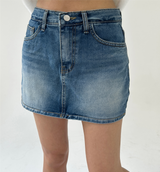 ローライズヒップスカートAラインデニムミニスカート IN SHORTS