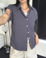 Nontion Vintage Seersucker Slim Check Shirt
