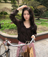  Airy summer cardigan_brown