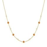 gold nano gem station 14k gold plating + 925 silver necklace N066-01G