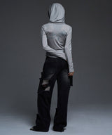 [NF] ROSE MUSK COWL HOODIE (SILVER)_F24QB278