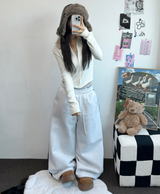FUR PETIT SLIM HALF CROPPED ZIP-UP 🖤🩶🤍3COLOR