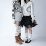 【MADE】winter frill hood zip-up, cream ivory