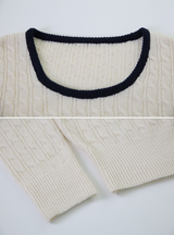 Cozy Cashmere Cable U-neck Knit (6color)