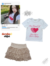flower frill cancan banding mini skirt