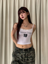 Forever numbering lace crop sleeveless
