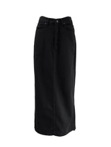 back slash denim long skirt