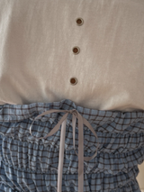 side button smocking skirt & dress 