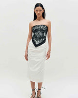 Draped Long Skirt _ BLACK