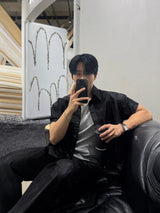 Glossy cropped muscle jacket
