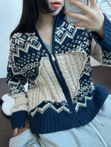 スノーフラワーハーフポロネックTニットジップアップ 🧸💙