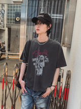べロッドクロッププリントショートスリーブTシャツ