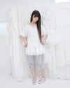 TEA DIARY V-NECK TOP / WHITE