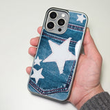 Patched Star Pocket Denim Case Wash Blue (SV_MagSafeGlass)